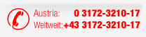 Austria: 03172-3210-13 // Weltweit: +43 3172 3210-13
